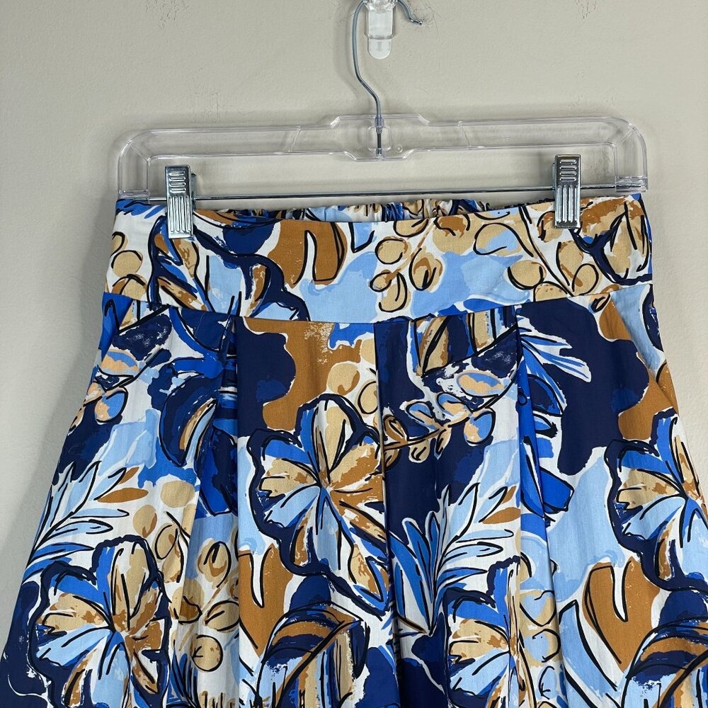 Senso Unico Italian Resortwear Skirt Small Art To Wear Midi HTF Tropical Travel - Picture 2 of 16